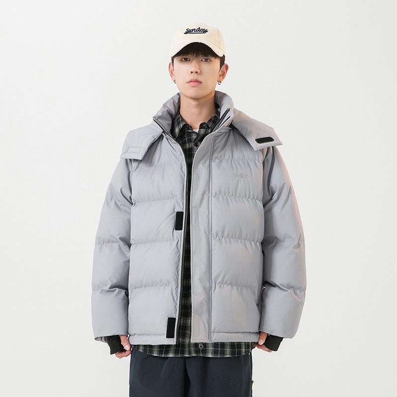 Padded-on Men's Coat Winter Cold-proof Padded Clothes Hooded New Youth Padded Jacket Couple Thickened