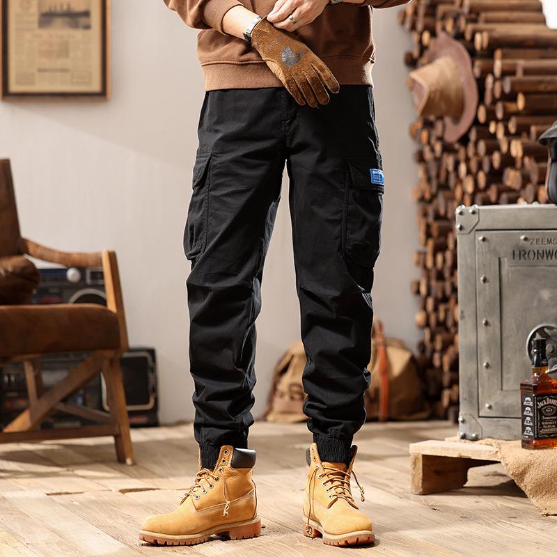 Retro Casual Loose Cuff Pants - Men’s Fashionable, All-Match Overalls