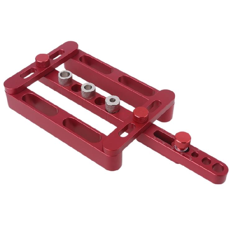 Woodworking 3-in-1 Dowel Hole Drilling Punching Locator Aluminum Alloy Tool