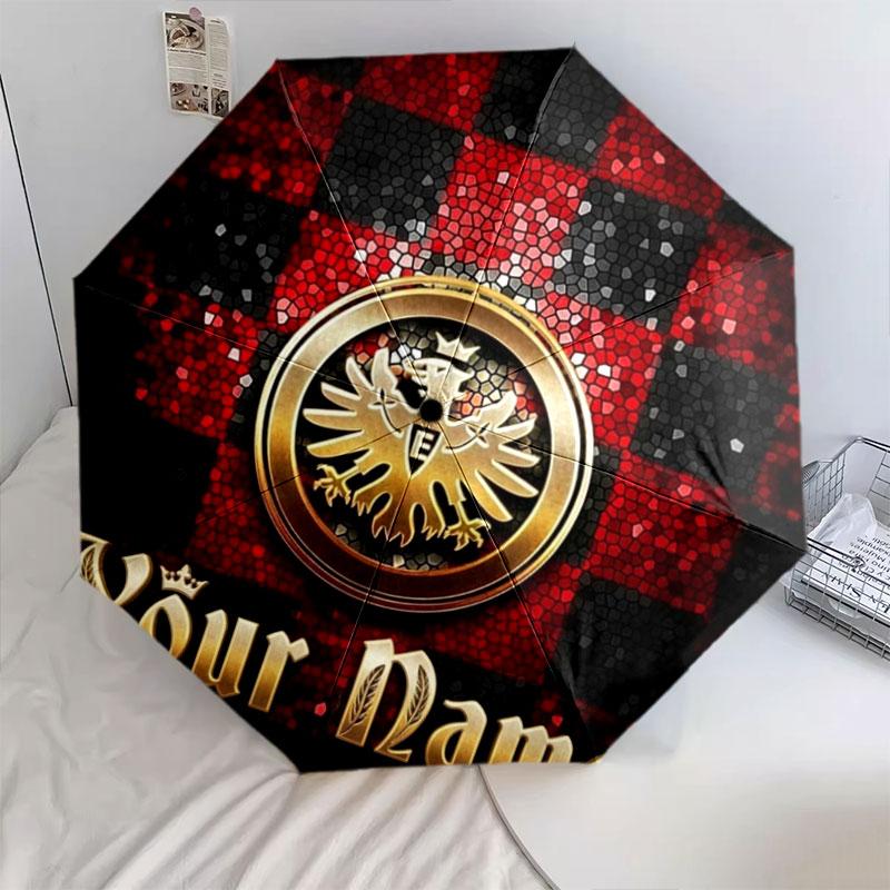 1 PC Automatic Folding Umbrella - Eintracht Frankfurt Custom Name Pattern, Portable & Foldable Design with 8 Ribs, Christmas Birthday Gifts