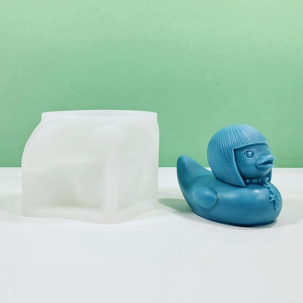Punk Duck Soap Mold Silicone Chocolate Fondant Mold for Baby Shower Cake Decoration Candle Molds Clay Resin Mould