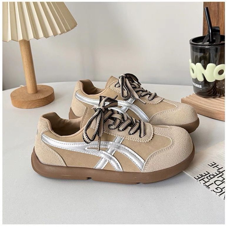 Maillard flat baseplate shoes women's autumn new niche design casual shoes female students versatile Forrest Gump shoes trendy shoes