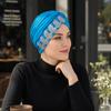 Solid Color Cross Knot Headwrap Versatile Headwrap Hat New Side Leaf Rhinestones Headscarf  Party