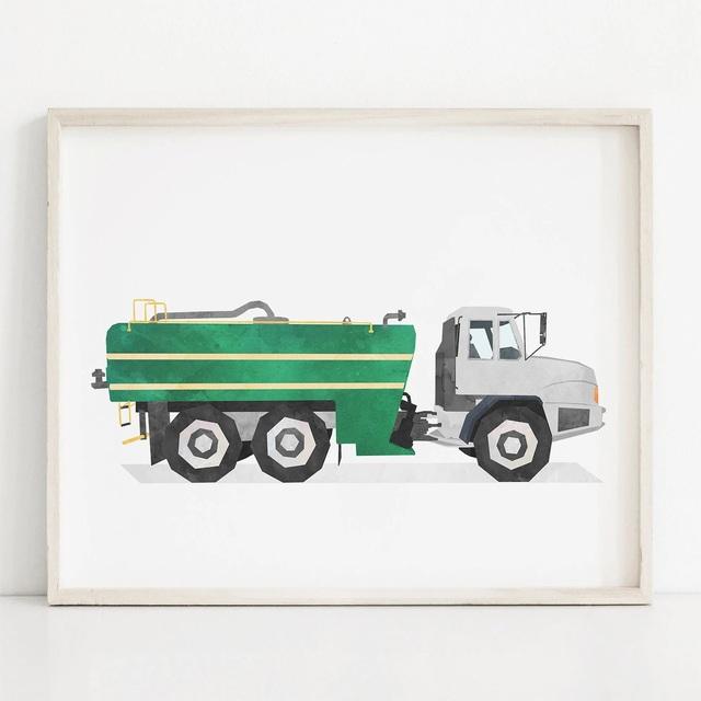 Nordic Style Engineering Vehicle Canvas Art Paintings Watercolor Poster and Prints Nursery Wall Art Picture for Home Decoration No Frame