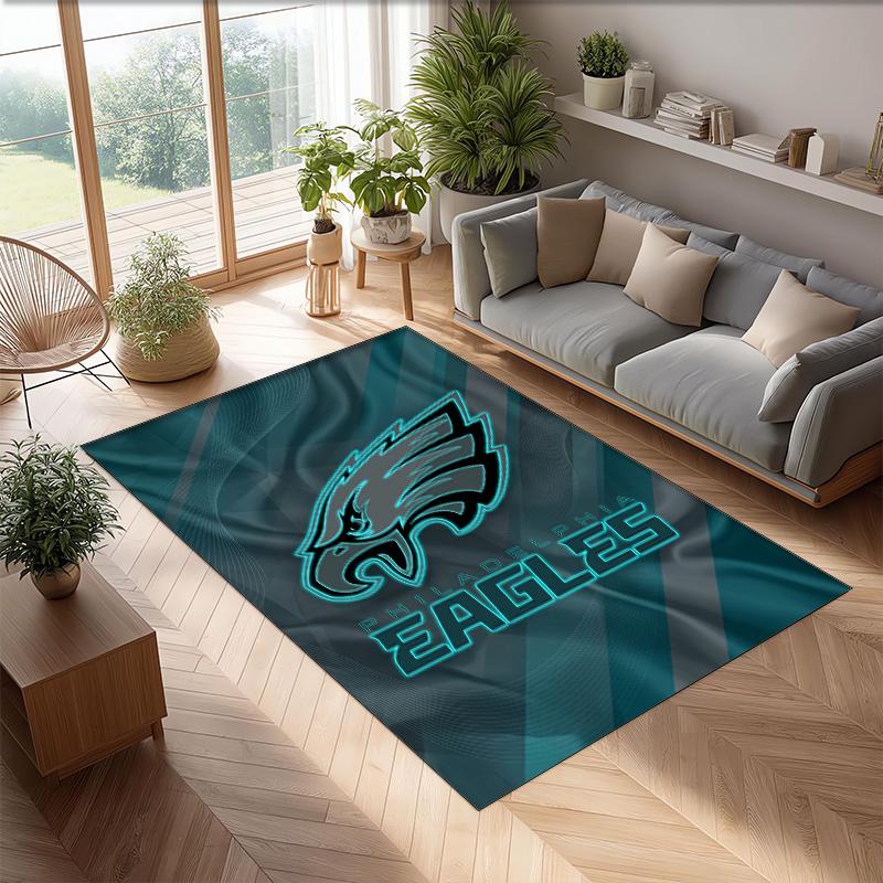 Philadelphia Eagles Tappeto in Velluto di Cristallo Morbido Anti?Tappetino Antiscivolo Comodo per Casa Soggiorno Camera da Letto Tappeto Decorativo