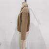European & American Women's Fashion Casual Pleated Zipper Wool Jacket