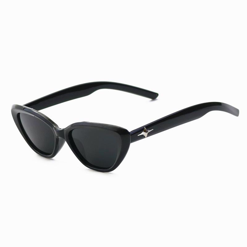 Star Cat Eye Sunglasses Hot Sunglasses Women'S High-End Sense Retro Small Frame Sunshade Glasses Men