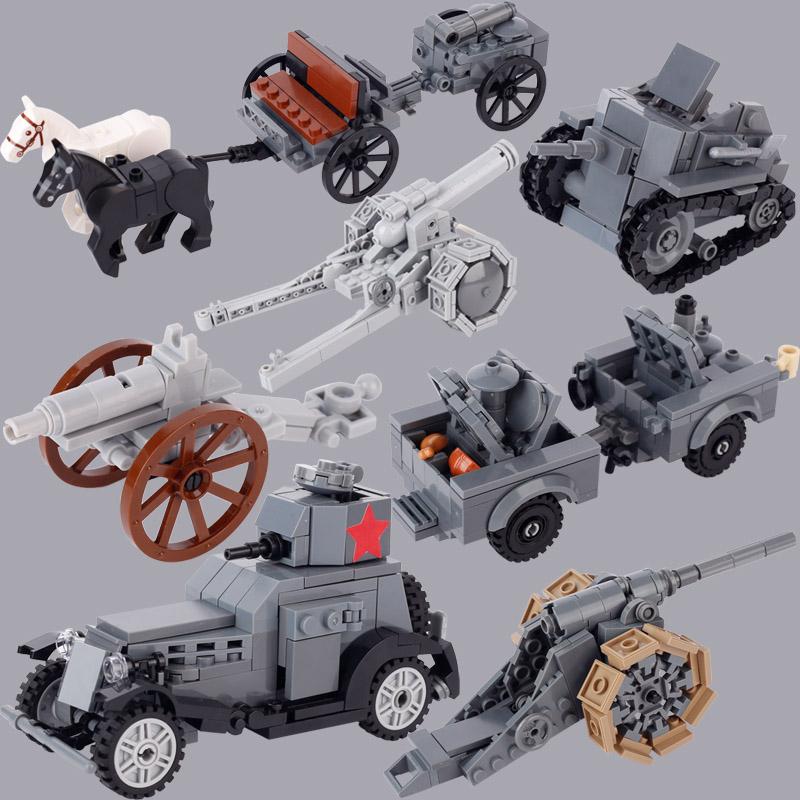 Comfortable Home Life Boys Ww1 Italian Soviet Military Tank Armored Car Building Blocks Us German Soldier Figures Cannon Carriage Moc Model Bricks Kids Toy