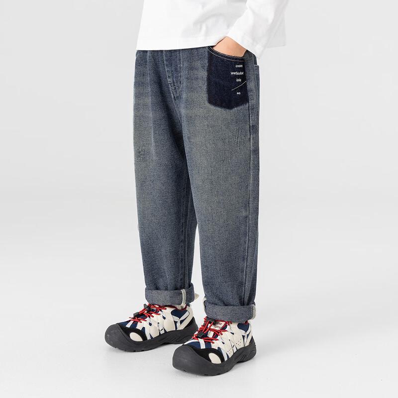 Duoduojia Boys' Washed Embroidered Denim Jeans