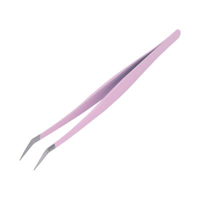 Eyelash Extension Tweezers Professional Stainless Steel Precise Bent Lash Tweezers for Fanning