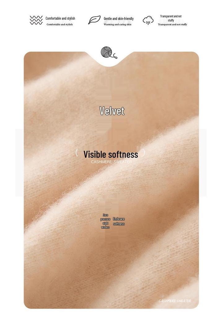Autumn Winter Cashmere Knit Base Layer: Soft, Comfortable, Versatile Solid Color Pullover