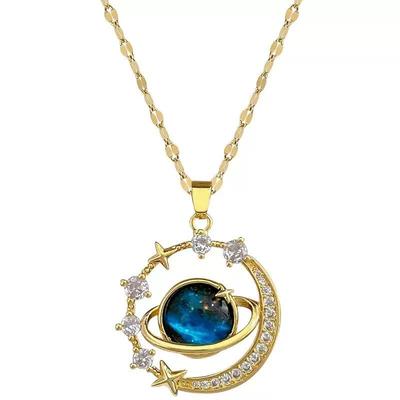 Trendy Women's Starry Sky Necklace: Luxe, Shiny, Versatile Clavicle Accessory