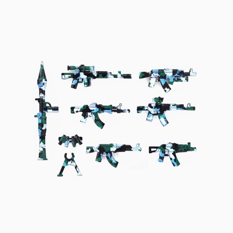 Military WWII Weapons Building Blocks Soldier Figure Toy Gatling M2 Heavy Machine Gun NSV M19 Box Rifle Bullet Chain Mortar K045