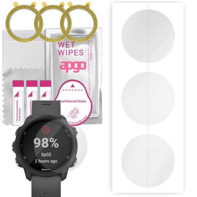3x Apgo Hydrogel Screen Protector for Garmin Watch Forerunner 245, Hydrogel Film, with Positioning Layer Easy Installation