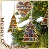 Natural Wood Christmas Hanging Decorations Vintage Inspires Carved Designs Pendant For Indoor Fireplaces Tree