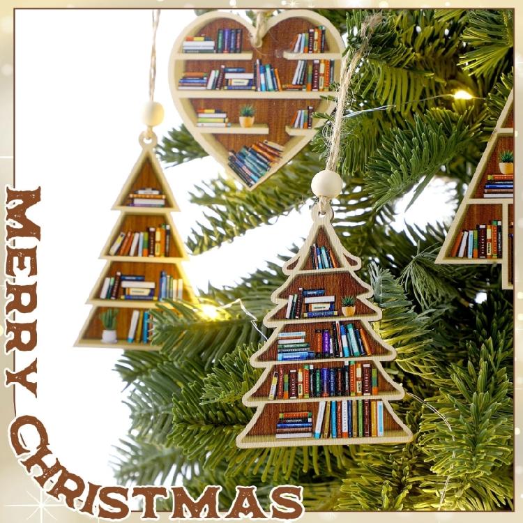 Natural Wood Christmas Hanging Decorations Vintage Inspires Carved Designs Pendant For Indoor Fireplaces Tree