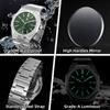 SAPPHERO Octagonal Stainless Steel Waterproof Luminous Wristwatch Luxury Analog Quartz Watch with Date Display Dress Business Watch Casual Luxury