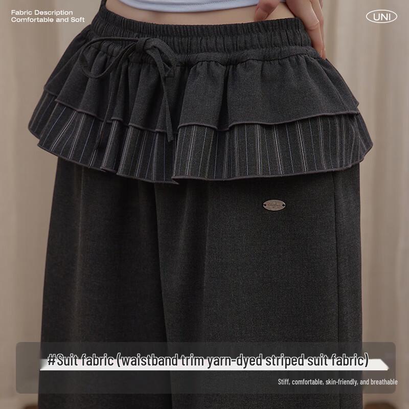 unifree 2025 Autumn Ballet Style Wide-Leg Suit Pants