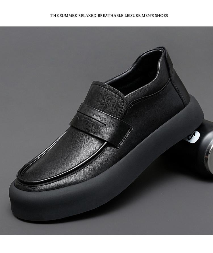 Fashion Black Dress Leather Shoes Personality Men's Loafers Party Wedding Business Shoes New Fashion Male Slip On Flats Simple Moccasins
