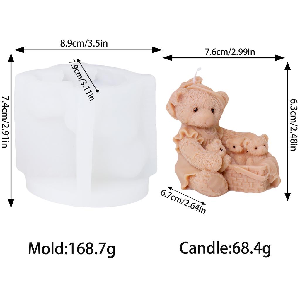 3D medvídek silikonová forma na svíčky zvířátka roztomilý pár medvídků forma na epoxidovou pryskyřici domácí dekorace nástroje na výrobu mýdla romantický svatební dar