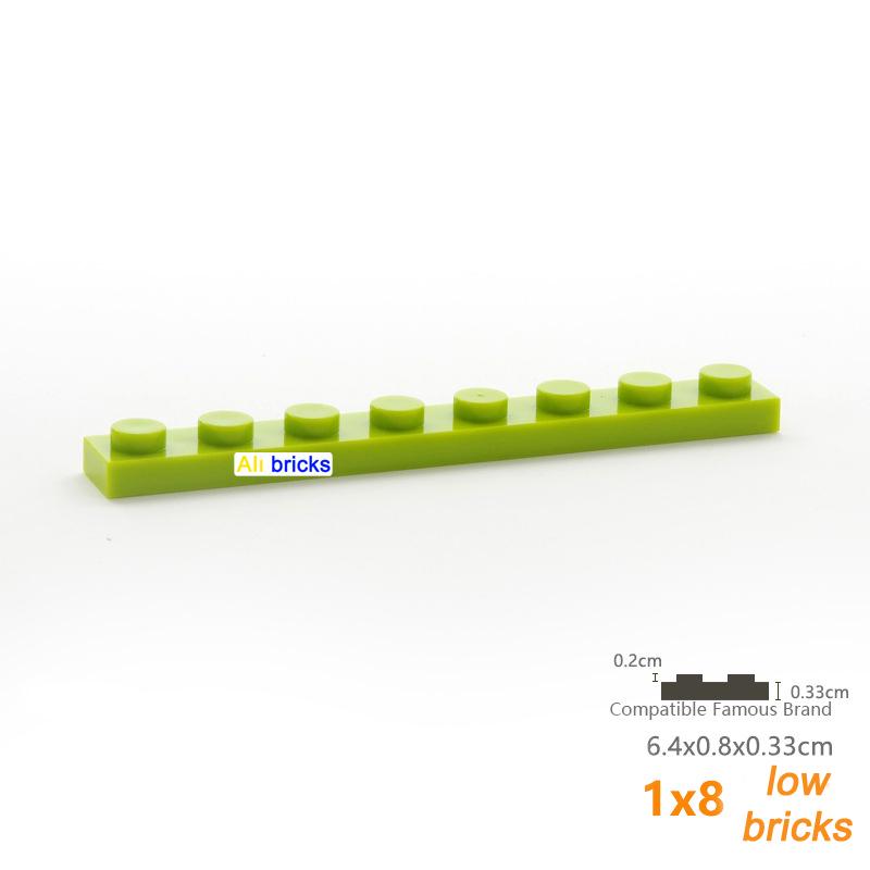 Non-Toxic 120Pcs Bulk Building Blocks Thin Figures Bricks 1X8 Dots 12Color Educational Creative Size Compatible With 3460 Toy For Children