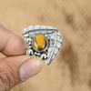 Memorial Day Sale 925 Silver Tiger's Eye Stone Promise Statement Ring Jewelry