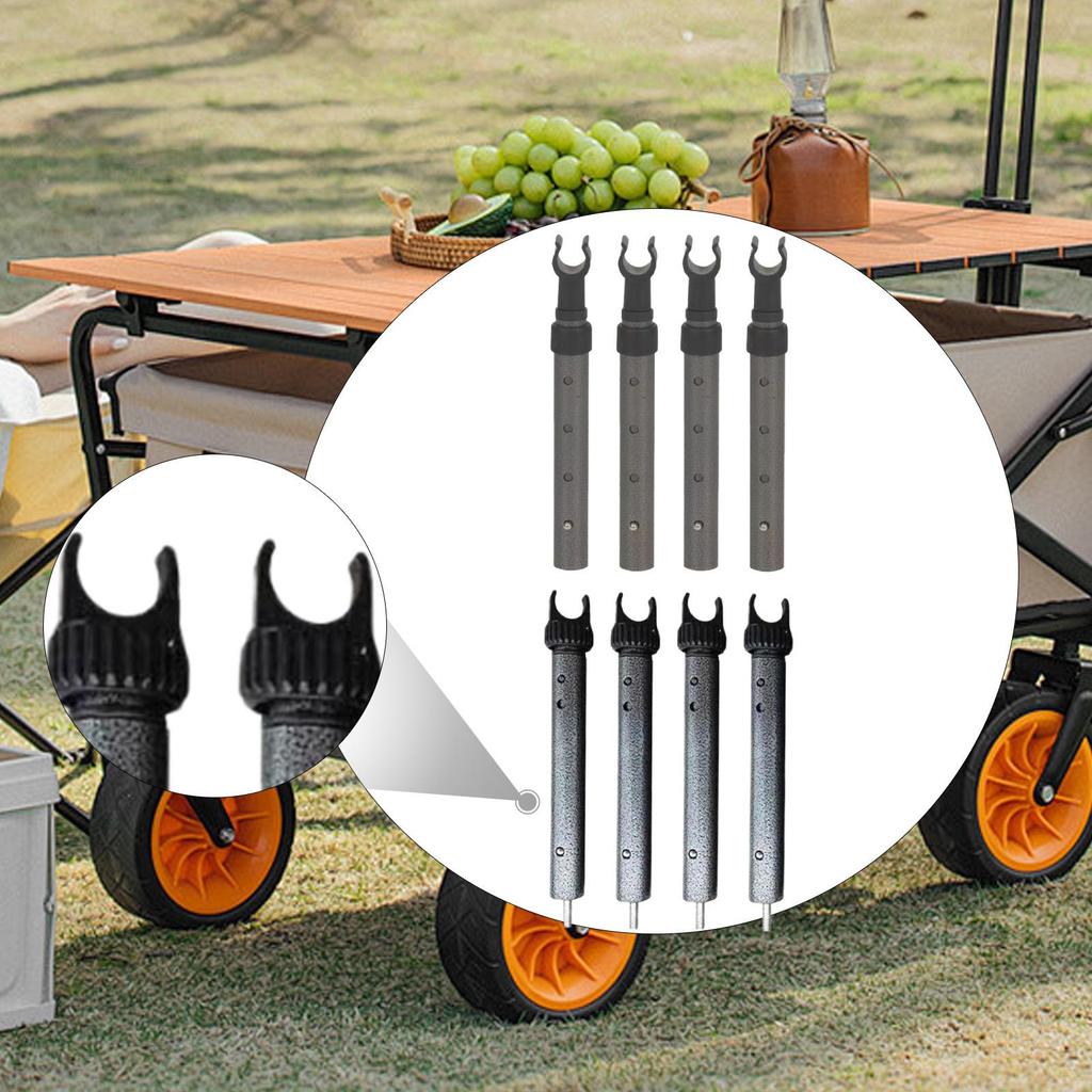 4Pcs Camping Cart Table Support Rod Holder for Trolley Backpacking Hiking