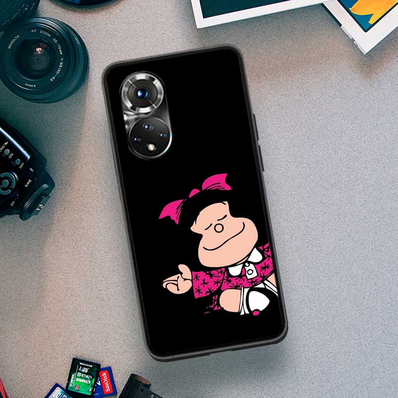 Cute M-Mafaldas Phone Case For Huawei P Smart 2021 Y5 Y6 Y7 Y9 Honor 50 20 Pro 10 10I 9 9X Y9S 8 8A 8X 8S 7S Cover