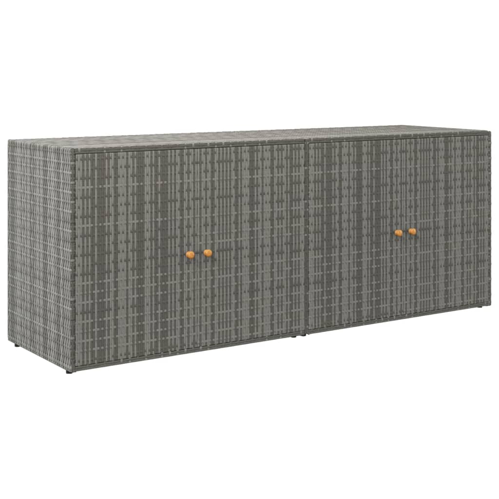 Vidaxl Armadietto da Giardino, Grigio, 198X55,5X80 Cm, Rattan PE