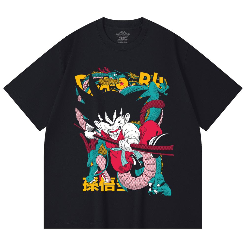 230 Gsm 100% Cotton Dragon Ball V35 Goku Print Unisex Heavy Cotton T Shirt