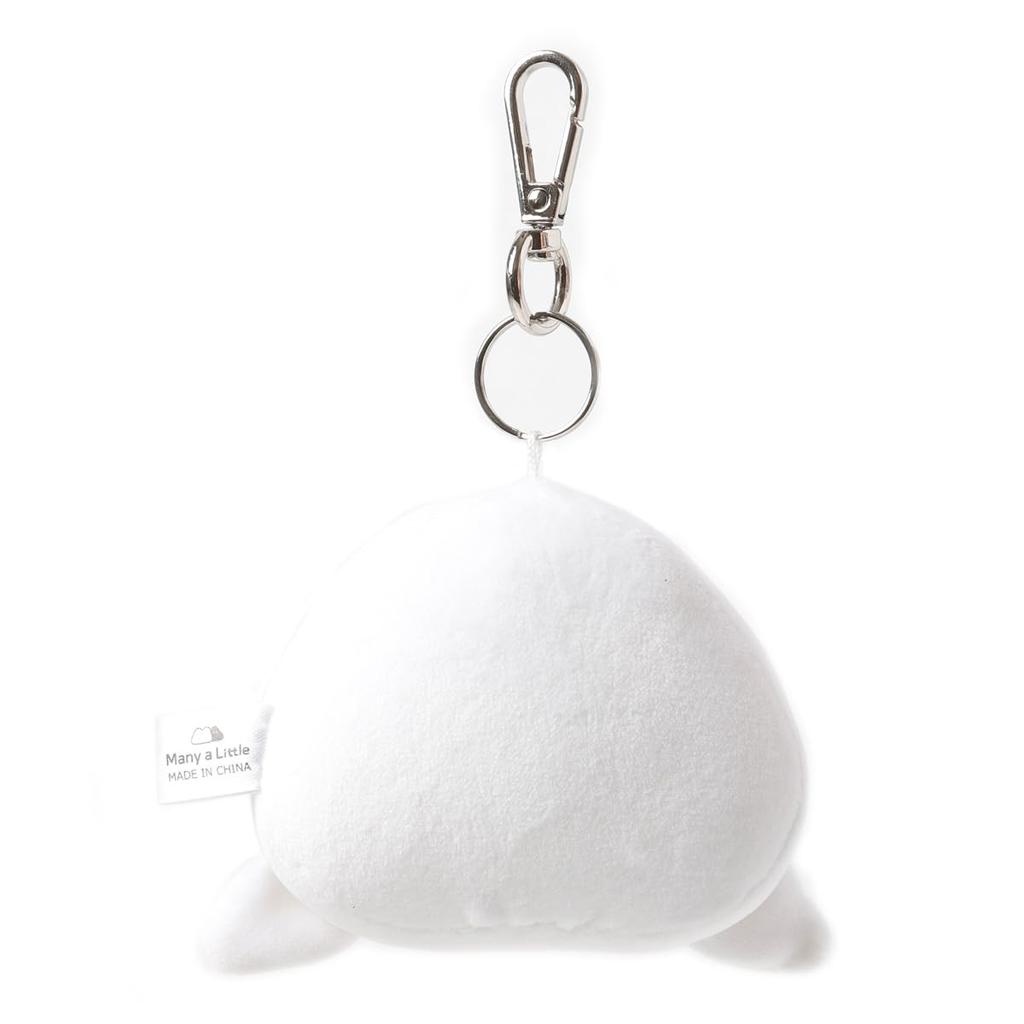 [Many a Little] Squishy Dolphin Plush Toy, Face Mascot KeyringDolphin Keychain, Ball Chain (Beluga Whale)