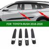 Glossy Accessories Black Carbon Fiber Pattern Car Side Door Handle Cover Trim for TOYOTA RUSH 2018- Rush