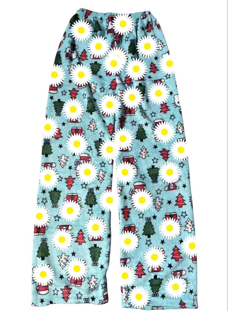 Velvet Flannel Christmas Pajama Pants for Inside and Outside Wear