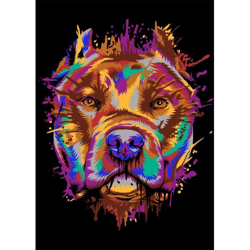 Abstract watercolor, French bulldog, pups, posters, canvas printing, colorful picture of a dog, wall painting for the living room, quadros