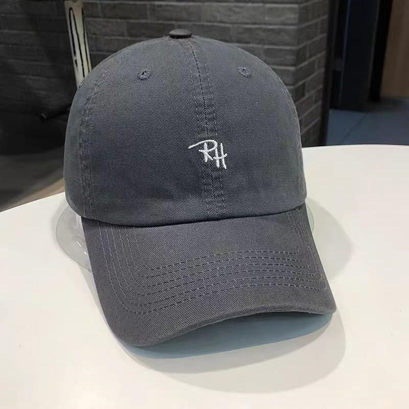 Baseball cap female Korean version simple RH letter washed curved brim hat street versatile style youth cap
