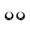 Hong Kong Retro Sunflower Earrings: Light Luxury Irregular Circle Enamel Drip Design for Women