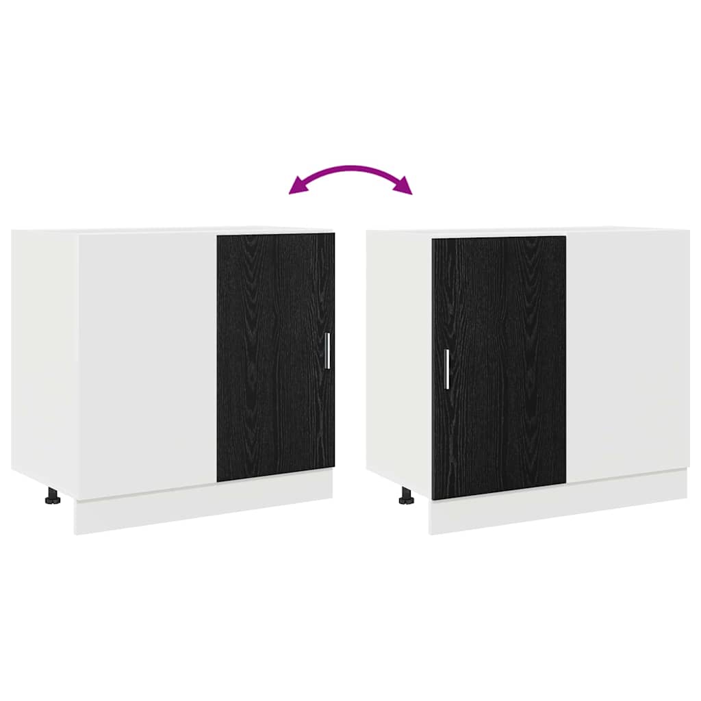 Kitchen Corner Base Cabinet Black Oak Effect 86 x 46 x 81.5 cm