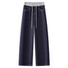 Women's High-Waist Dark Blue Retro Scimitar Jeans - New Spring & Autumn 2026 Slimming Straight-Leg Style