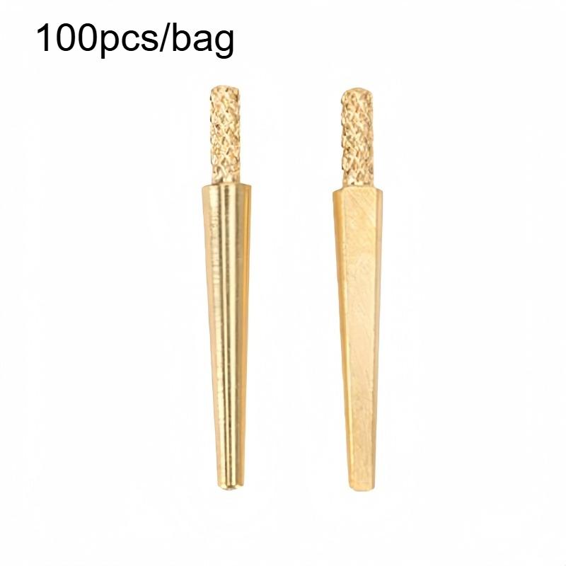 100pcs Brass Locating Pins for Denture Base Base Dental Nail Pins with Grooves Plaster Nails Articulator Mounting Plates Nails