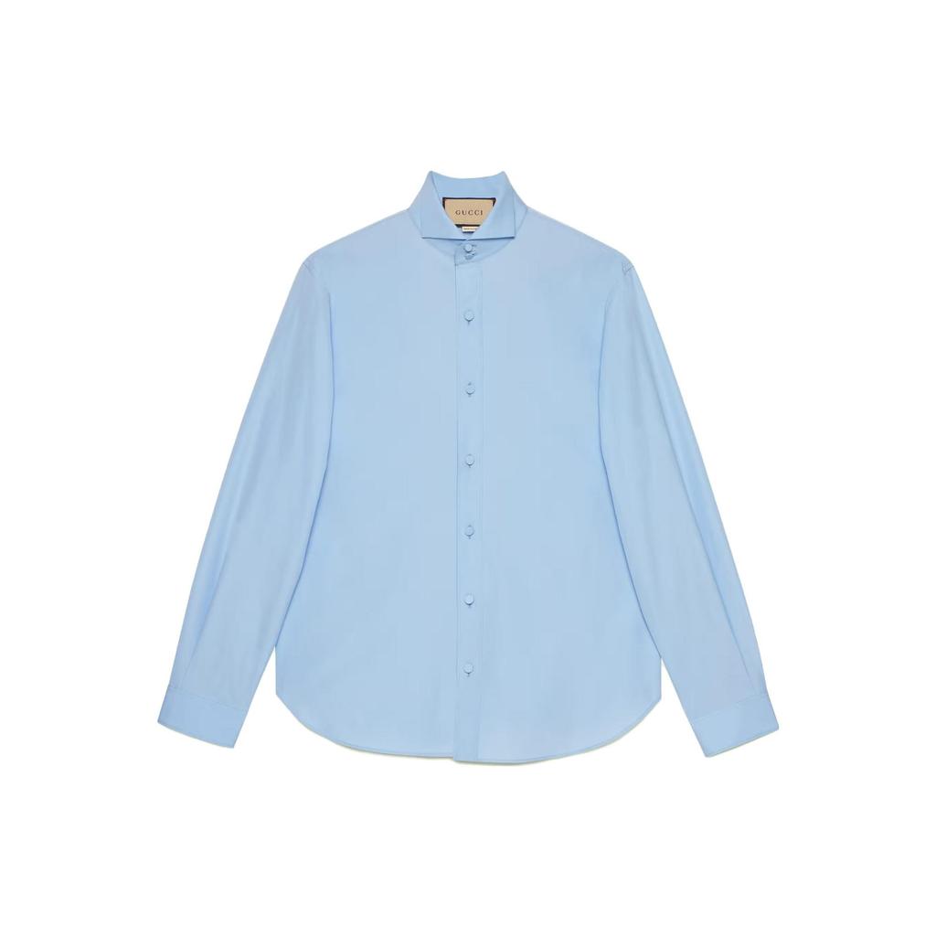 GUCCI Shirts Men's Blue Lapel Moderate Other 694244-21131-4910
