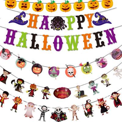 Petrecere de Halloween Decor de Petrecere Alfabet Latte Dovleac Fantomă Craniu Vrăjitoare Steag de Tragere Personalizat Interior
