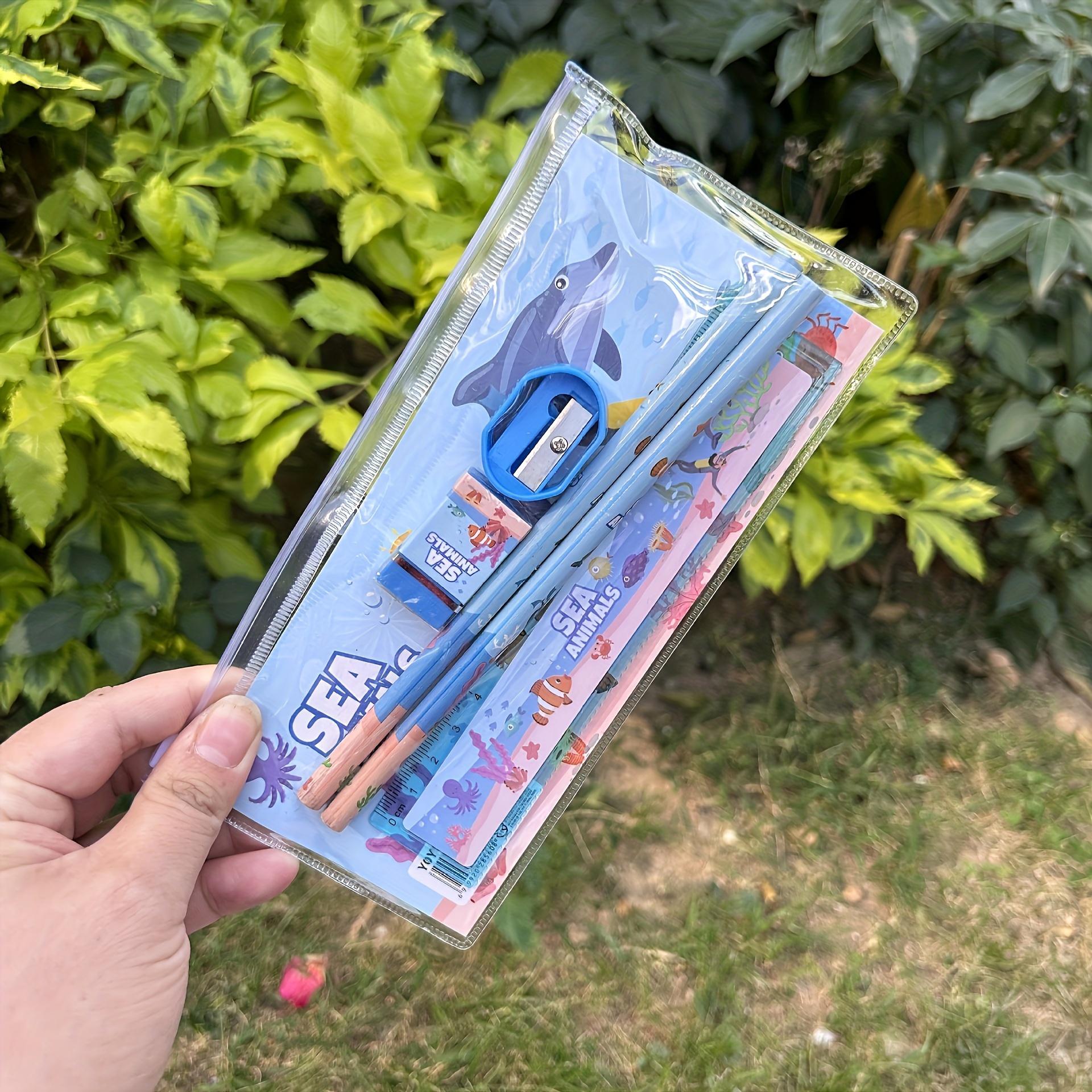 

Набір канцелярії з 5 предметів на тему тварин, портативна подарункова коробка, шкільний набір