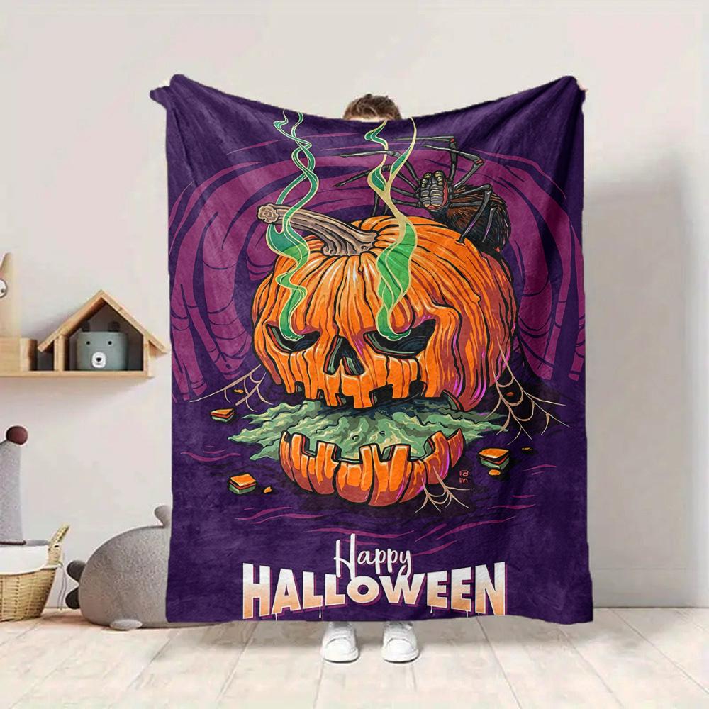 1PC Halloween Pumpkin Blanket, Throw For Sofa, Bed, Travel, Printing Blanket With Soft And Warm Fabric Yy250918188