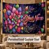 Floral Garden (40) Theme Personalized Tapestry Custom Name Text Wall Hanging Tapestry Home Background Decoration