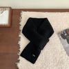 New Included Knitted Small Scarf for Women, Autumn/Winter Korean Versatile Solid Color Warm Lazy Blessing Perforated Neck Warmer for Men