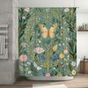 Luxury Blue White Gold Marble Print Shower Curtain Decorative Bath Mat Tassel Rod Pocket Water Repellent Liner (59x72)