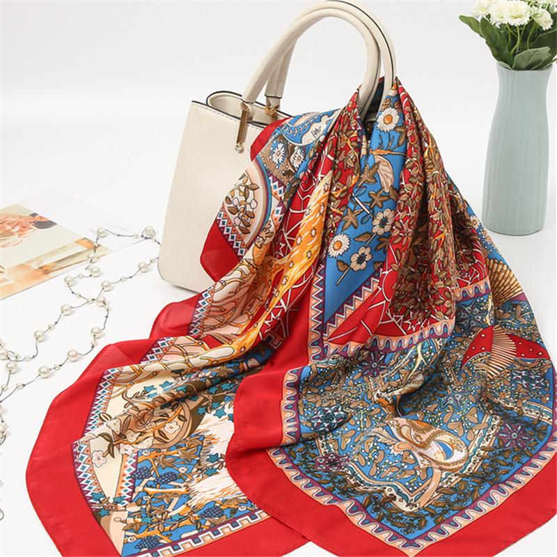 Hangzhou Silk 90 Square Scarves Silk Scarves Women Travel With Shirts Spring And Autumn Versatile Small Shawls