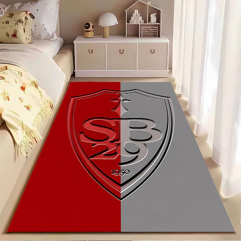 Red and Gray Shield Logo Carpet suitable as a non-slip mat for the living room or bedroom sofa