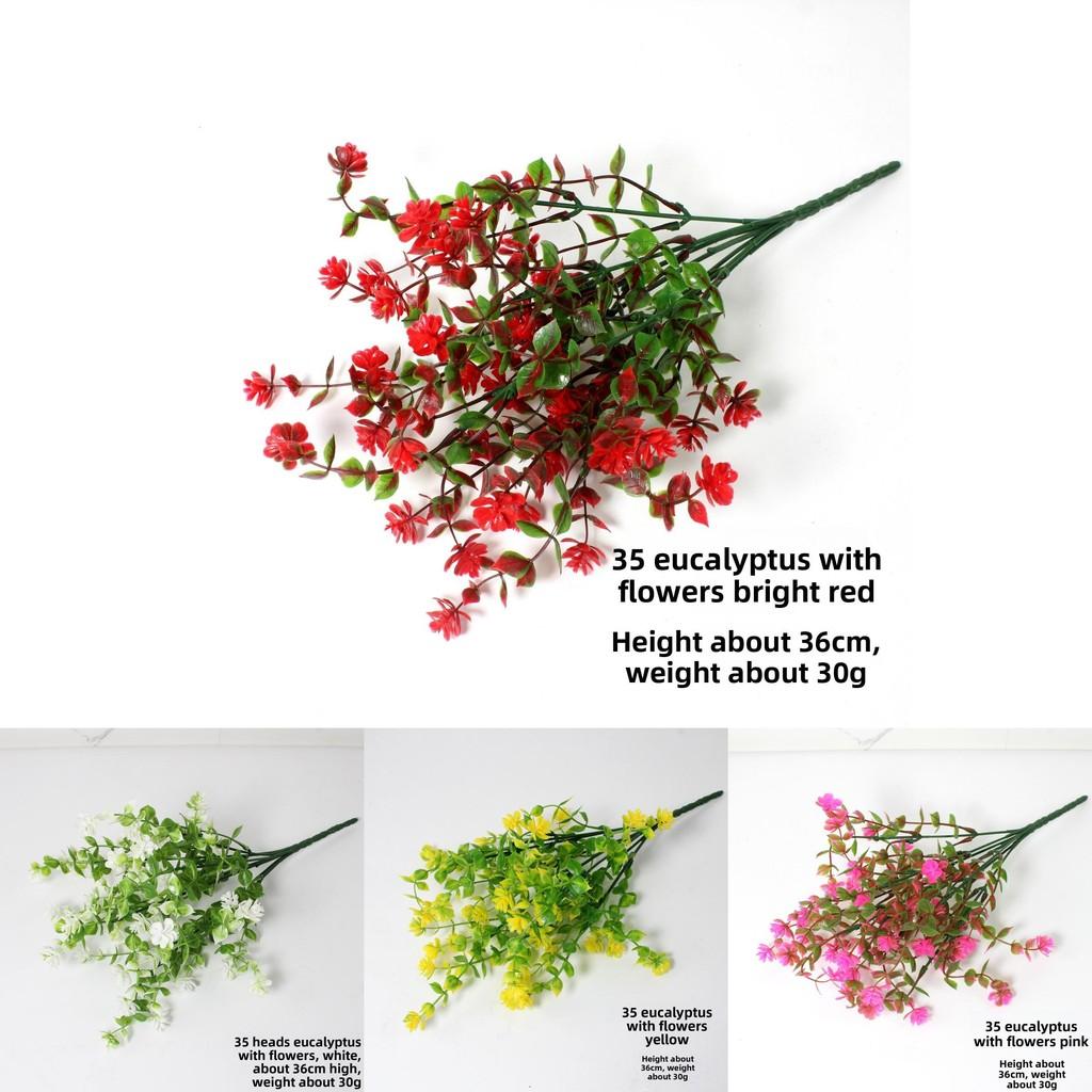 Artificial Eucalyptus Robusta Camellia Outdoor Decoration Divider Curtain With Faux Flower For Wedding Events