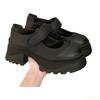 2025 Black Retro Height Increasing Shoes Ladies Elegant Leather Shoes Summer New Dress Mary Jane Shoes French Women's High Heels
